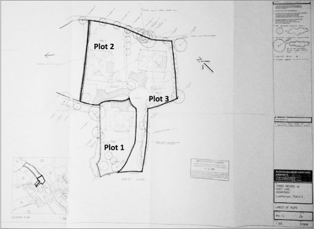 LDC PA10/03349 | 1/93/P/0322/F, full and detailed planning permission was granted in July 1993 for the construction 1/93/P/0322/F, full and detailed planning permission granted July 1993 for construction of two dwellings plots 2 and 3, land at Grist Lane